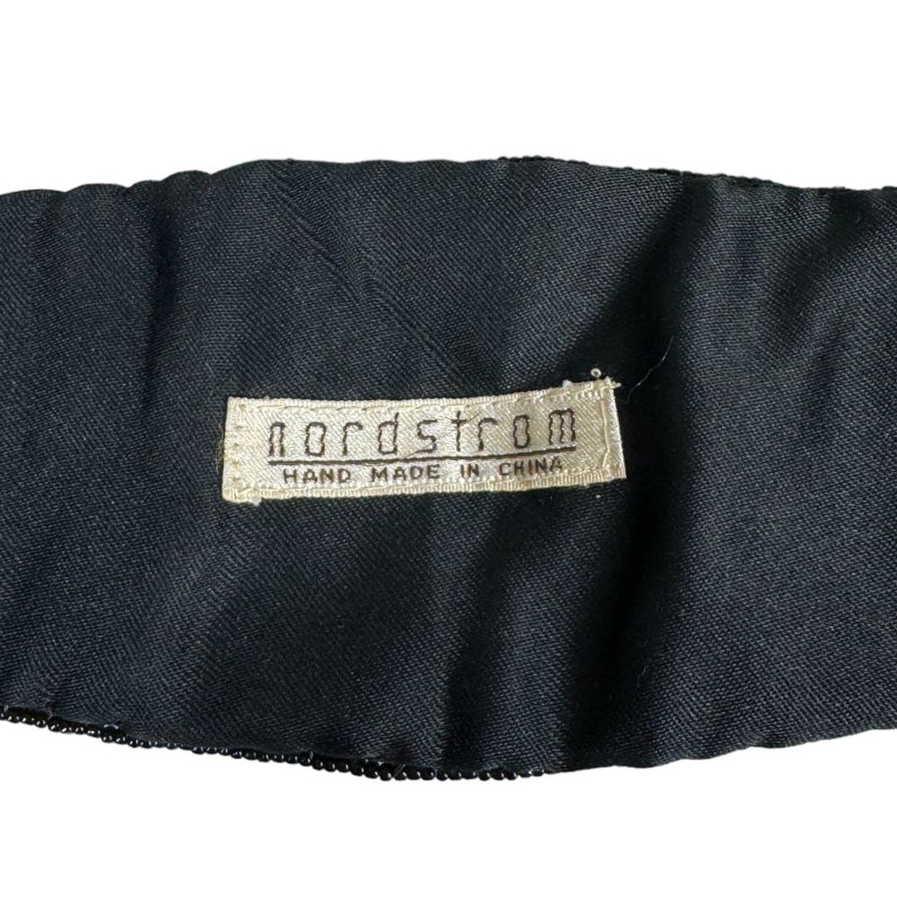 Vintage Nordstrom Black Beaded Floral Belt One Size Waist Embellished Boho Fairy - Picture 6 of 6